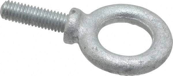 Gibraltar - 1,400 Lb Capacity, Forged Steel, 3/8-16 Thread, Fixed Lifting Eye Bolt - Fully Threaded, 1-1/4" Shank, 1-1/4" Thread Length, Shoulder - Top Tool & Supply