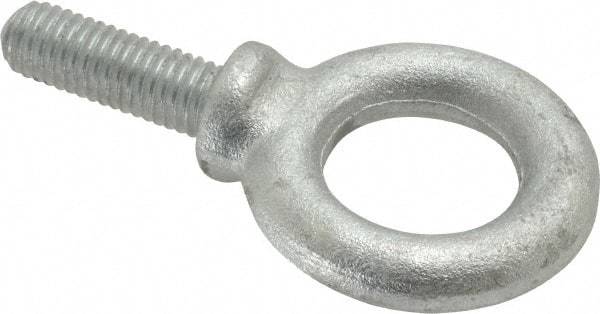 Gibraltar - 2,600 Lb Capacity, Forged Steel, 1/2-13 Thread, Fixed Lifting Eye Bolt - Fully Threaded, 1-1/2" Shank, 1-1/2" Thread Length, Shoulder - Top Tool & Supply