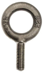 Gibraltar - 6,000 Lb Capacity, Steel, 3/4-10 Thread, Fixed Lifting Eye Bolt - Fully Threaded, 3" Shank, 3" Thread Length, No Shoulder - Top Tool & Supply