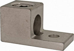 Thomas & Betts - 6 AWG Noninsulated Square Ring Terminal - 5/16" Stud, 2" OAL x 1" Wide, Tin Plated Aluminum Contact - Top Tool & Supply