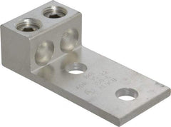 Thomas & Betts - 6 AWG Noninsulated Compression Connection Rectangle Ring Terminal - 1/2" Stud, 4-1/4" OAL x 2-19/64" Wide, Tin Plated Aluminum Contact - Top Tool & Supply