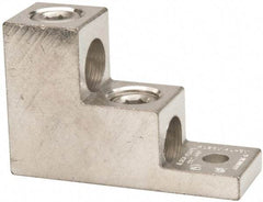 Thomas & Betts - 6 AWG Noninsulated Compression Connection Square Ring Terminal - 5/16" Stud, 3" OAL x 1-1/8" Wide, Tin Plated Aluminum Contact - Top Tool & Supply