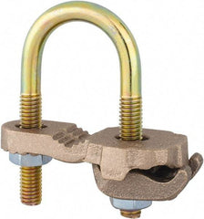 Thomas & Betts - 4 to 4/0 AWG Compatible U-bolt Rod Clamp - Bronze, CSA Certified, UL File E3060, UL Listed - Top Tool & Supply