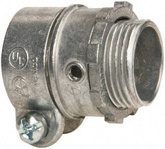 Thomas & Betts - 3/4" Trade, Die Cast Zinc Squeeze Clamp Straight FMC Conduit Connector - Noninsulated - Top Tool & Supply