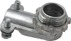 Thomas & Betts - 3/8" Trade, Die Cast Zinc Squeeze Clamp Angled FMC Conduit Connector - Noninsulated - Top Tool & Supply