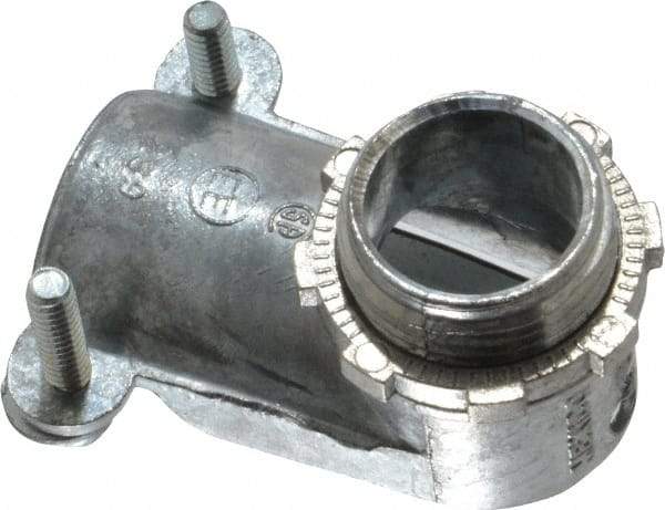 Thomas & Betts - 3/4" Trade, Die Cast Zinc Squeeze Clamp Angled FMC Conduit Connector - Noninsulated - Top Tool & Supply