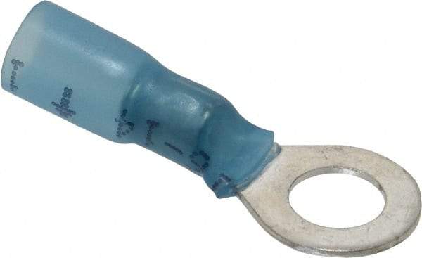 3M - 16-14 AWG Partially Insulated Crimp Connection Circular Ring Terminal - 1/4" Stud, 1.1" OAL x 0.47" Wide, Copper Contact - Top Tool & Supply