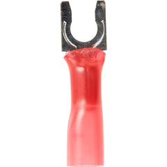 3M - #8 Stud, 22 to 16 AWG Compatible, Partially Insulated, Crimp Connection, Locking Fork Terminal - Top Tool & Supply