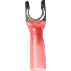 3M - #10 Stud, 22 to 16 AWG Compatible, Partially Insulated, Crimp Connection, Locking Fork Terminal - Top Tool & Supply