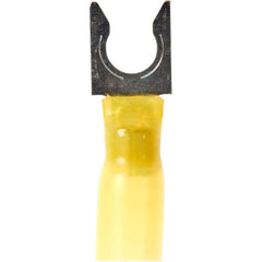 3M - 1/4" Stud, 12 to 10 AWG Compatible, Partially Insulated, Crimp Connection, Locking Fork Terminal - Top Tool & Supply