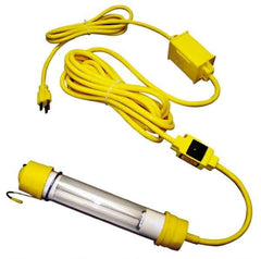 Made in USA - 120 Volt, 13 Watt, Electric, Fluorescent Portable Hook Work Light - 50' Cord, 1 Head - Top Tool & Supply