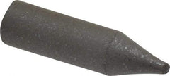 Made in USA - 9/32" Max Diam x 1" Long, Cone, Rubberized Point - Medium Grade, Silicon Carbide, 1/16" Arbor Hole, Unmounted - Top Tool & Supply