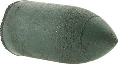 Made in USA - 7/8" Max Diam x 1-3/4" Long, Cone, Rubberized Point - Coarse Grade, Silicon Carbide, 1/4" Arbor Hole, Unmounted - Top Tool & Supply