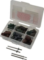 Made in USA - 102 Piece Rubberized Abrasive Point Set - Includes 4 Mandrels & 64 Points - Top Tool & Supply