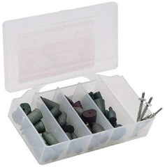 Made in USA - 102 Piece Rubberized Abrasive Point Set - Includes 1/8 Inch Diameter Shank - Top Tool & Supply