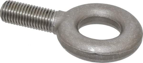 Gibraltar - 9,000 Lb Capacity, Steel, 1-8 Thread, Fixed Lifting Eye Bolt - Fully Threaded, 2-1/2" Shank, 2-1/2" Thread Length, No Shoulder - Top Tool & Supply