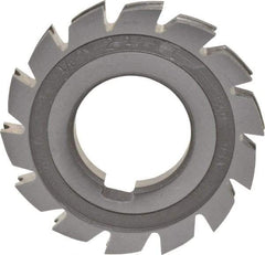 Made in USA - 1/16" Radius, 1/8" Circle Diam, 2-1/4" Diam x 0.26" Wide Cut, High Speed Steel Concave Radius Cutter - 2-1/4" OAL, Arbor Connection, Uncoated, Form Relieved, 10 Teeth - Top Tool & Supply