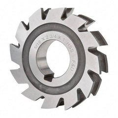 Made in USA - 5/32" Radius, 5/16" Circle Diam, 2-3/4" Diam x 0.572" Wide Cut, High Speed Steel Concave Radius Cutter - 2-3/4" OAL, Arbor Connection, Uncoated, Form Relieved, 10 Teeth - Top Tool & Supply