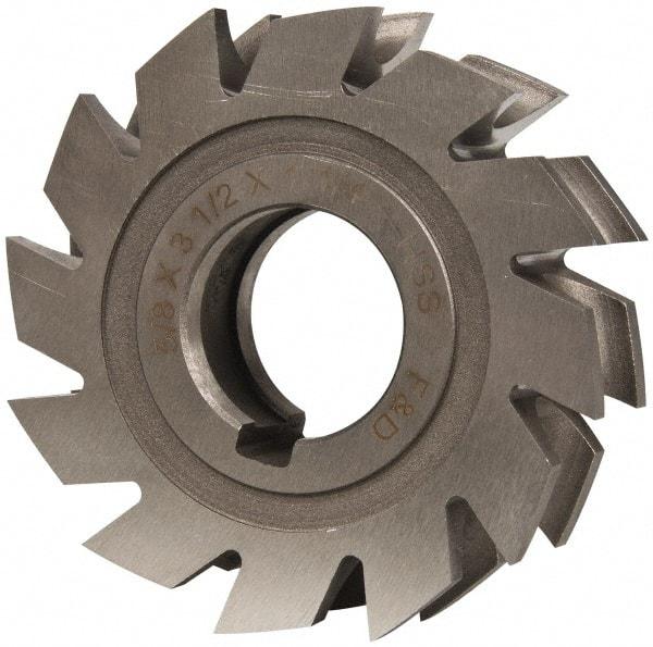 Made in USA - 5/16" Radius, 5/8" Circle Diam, 3-1/2" Diam x 1.01" Wide Cut, High Speed Steel Concave Radius Cutter - 3-1/2" OAL, Arbor Connection, Uncoated, Form Relieved, 10 Teeth - Top Tool & Supply