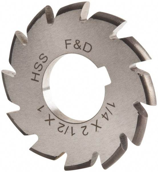 Made in USA - 1/8" Radius, 1/4" Circle Diam, 2-1/2" Cutter Diam, Arbor Connection, Convex Radius Cutter - High Speed Steel, Uncoated, Form Relieved, 12 Teeth - Top Tool & Supply