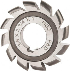 Made in USA - 3/16" Radius, 3/8" Circle Diam, 2-3/4" Cutter Diam, Arbor Connection, Convex Radius Cutter - High Speed Steel, Uncoated, Form Relieved, 12 Teeth - Top Tool & Supply