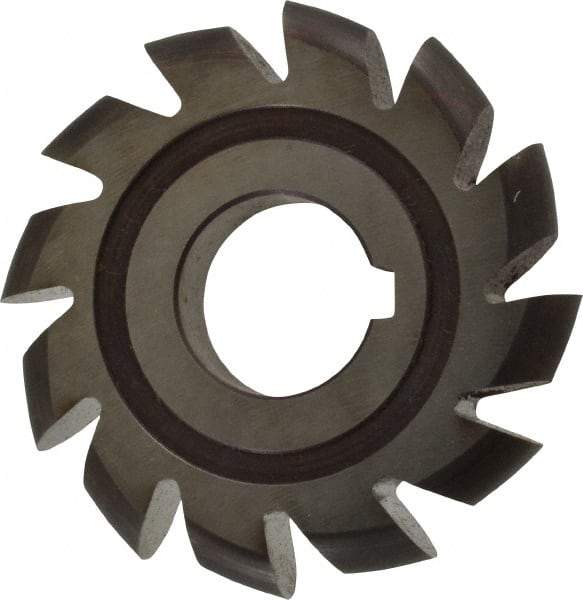 Made in USA - 1/4" Radius, 1" Circle Diam, 3" Cutter Diam, Arbor Connection, Convex Radius Cutter - High Speed Steel, Uncoated, Form Relieved, 12 Teeth - Top Tool & Supply