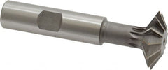 Made in USA - 1° 1" Cut Diam, 5/16" Cut Width, 1/2" Shank, High Speed Steel Double-Angle Cutter - Top Tool & Supply