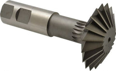 Made in USA - 2-1/4° 2-1/4" Cut Diam, 3/4" Cut Width, 7/8" Shank, High Speed Steel Double-Angle Cutter - Top Tool & Supply