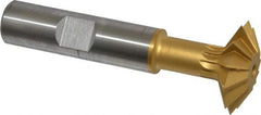 Made in USA - 1° 1" Cut Diam, 5/16" Cut Width, 1/2" Shank, High Speed Steel Double-Angle Cutter - Top Tool & Supply