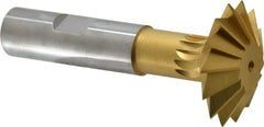 Made in USA - 1-1/2° 1-1/2" Cut Diam, 1/2" Cut Width, 5/8" Shank, High Speed Steel Double-Angle Cutter - Top Tool & Supply