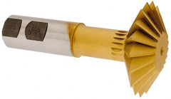 Made in USA - 2-1/4° 2-1/4" Cut Diam, 3/4" Cut Width, 7/8" Shank, High Speed Steel Double-Angle Cutter - Top Tool & Supply