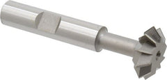 Made in USA - 3/4° 3/4" Cut Diam, 1/4" Cut Width, 3/8" Shank, High Speed Steel Double-Angle Cutter - Top Tool & Supply