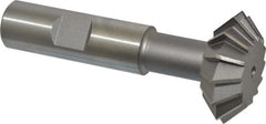 Made in USA - 1-3/8° 1-3/8" Cut Diam, 1/2" Cut Width, 5/8" Shank, High Speed Steel Double-Angle Cutter - Top Tool & Supply