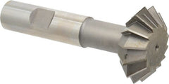 Made in USA - 1-1/2° 1-1/2" Cut Diam, 9/16" Cut Width, 5/8" Shank, High Speed Steel Double-Angle Cutter - Top Tool & Supply