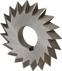 Made in USA - 4° 4" Cut Diam, 1/2" Cut Width, 1-1/4" Arbor, High Speed Steel Double-Angle Cutter - Top Tool & Supply