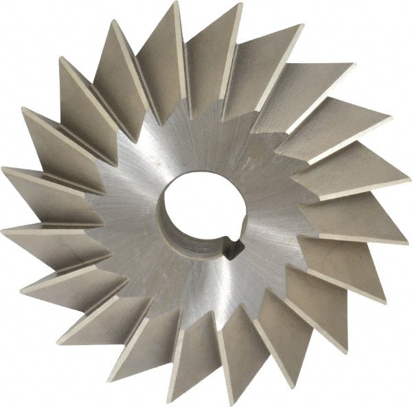 Made in USA - 6° 6" Cut Diam, 1-1/2" Cut Width, 1-1/4" Arbor, High Speed Steel Double-Angle Cutter - Top Tool & Supply