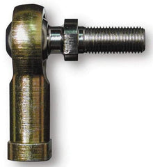 Alinabal - 7/16" ID, 1-1/8" Max OD, 3,800 Lb Max Static Cap, Spherical Rod End - 7/16-20 RH, 5/8" Shank Diam, 1-1/16" Shank Length, Steel with Molded Nyloy Raceway - Top Tool & Supply