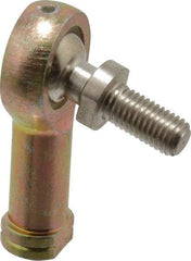 Alinabal - 1/4" ID, 3/4" Max OD, 1,650 Lb Max Static Cap, Spherical Rod End - 1/4-28 LH, 3/8" Shank Diam, 3/4" Shank Length, Steel with Molded Nyloy Raceway - Top Tool & Supply