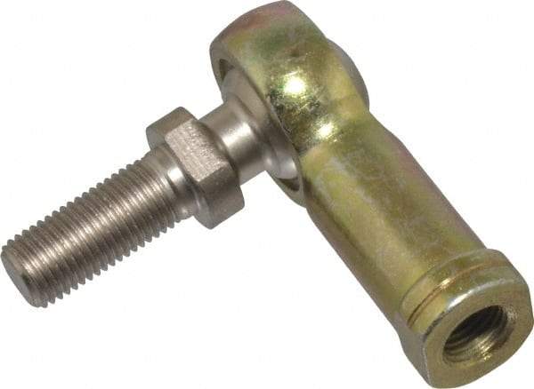 Alinabal - 3/8" ID, 1" Max OD, 3,250 Lb Max Static Cap, Spherical Rod End - 3/8-24 LH, 9/16" Shank Diam, 15/16" Shank Length, Steel with Molded Nyloy Raceway - Top Tool & Supply