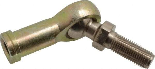 Alinabal - 7/16" ID, 1-1/8" Max OD, 3,800 Lb Max Static Cap, Spherical Rod End - 7/16-20 LH, 5/8" Shank Diam, 1-1/16" Shank Length, Steel with Molded Nyloy Raceway - Top Tool & Supply