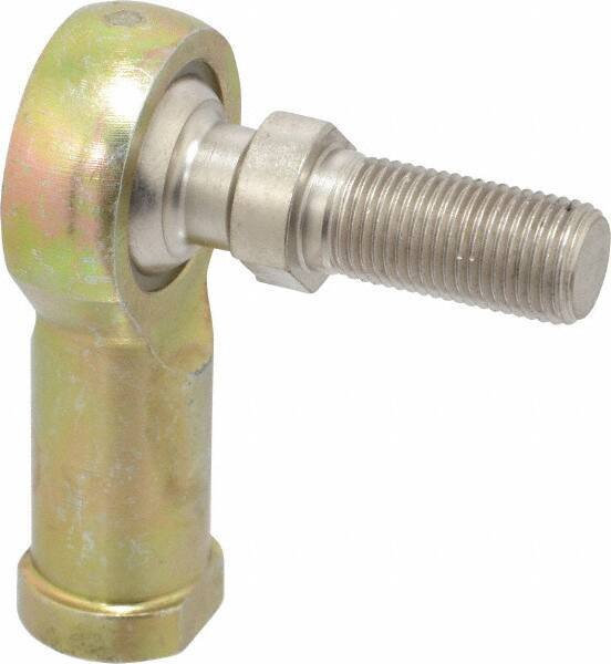 Alinabal - 1/2" ID, 1.3333" Max OD, 6,400 Lb Max Static Cap, Spherical Rod End - 1/2-20 RH, 3/4" Shank Diam, 1-3/16" Shank Length, Steel with Molded Nyloy Raceway - Top Tool & Supply