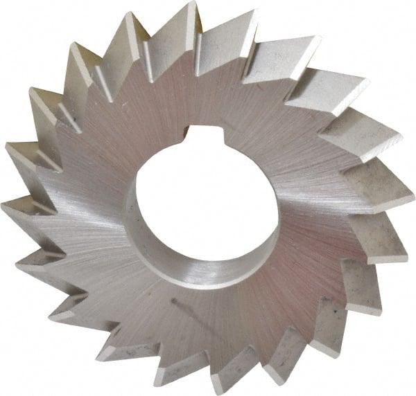 Made in USA - 2-3/4° 2-3/4" Cut Diam, 1/2" Cut Width, 1" Arbor, High Speed Steel Double-Angle Cutter - Top Tool & Supply