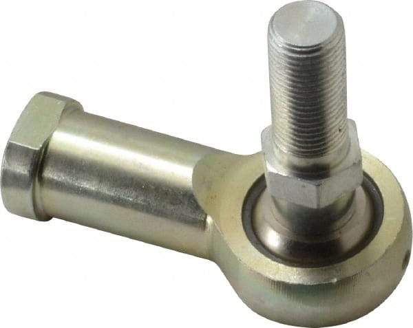 Alinabal - 1/2" ID, 1.3333" Max OD, 6,400 Lb Max Static Cap, Spherical Rod End - 1/2-20 RH, 3/4" Shank Diam, 1-3/16" Shank Length, Steel with Molded Nyloy Raceway - Top Tool & Supply