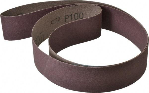 3M - 2" Wide x 60" OAL, 100 Grit, Aluminum Oxide Abrasive Belt - Aluminum Oxide, Fine, Coated, X Weighted Cloth Backing, Series 341D - Top Tool & Supply