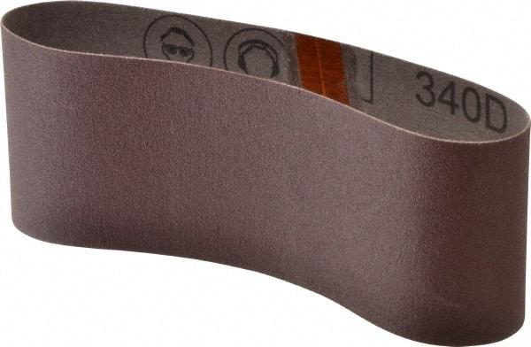 3M - 3" Wide x 18" OAL, 120 Grit, Aluminum Oxide Abrasive Belt - Aluminum Oxide, Fine, Coated, X Weighted Cloth Backing, Series 240D - Top Tool & Supply