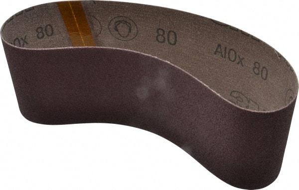 3M - 3" Wide x 21" OAL, 80 Grit, Aluminum Oxide Abrasive Belt - Aluminum Oxide, Medium, Coated, X Weighted Cloth Backing, Series 341D - Top Tool & Supply