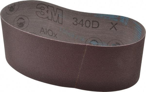 3M - 3" Wide x 21" OAL, 100 Grit, Aluminum Oxide Abrasive Belt - Aluminum Oxide, Fine, Coated, X Weighted Cloth Backing, Series 240D - Top Tool & Supply