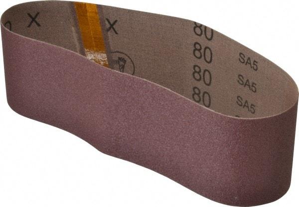 3M - 3" Wide x 24" OAL, 80 Grit, Aluminum Oxide Abrasive Belt - Aluminum Oxide, Medium, Coated, X Weighted Cloth Backing, Series 340D - Top Tool & Supply