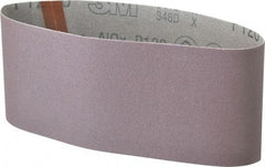 3M - 4" Wide x 21-3/4" OAL, 120 Grit, Aluminum Oxide Abrasive Belt - Aluminum Oxide, Fine, Coated, X Weighted Cloth Backing, Series 341D - Top Tool & Supply