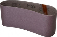 3M - 4" Wide x 24" OAL, 100 Grit, Aluminum Oxide Abrasive Belt - Aluminum Oxide, Fine, Coated, X Weighted Cloth Backing, Series 341D - Top Tool & Supply